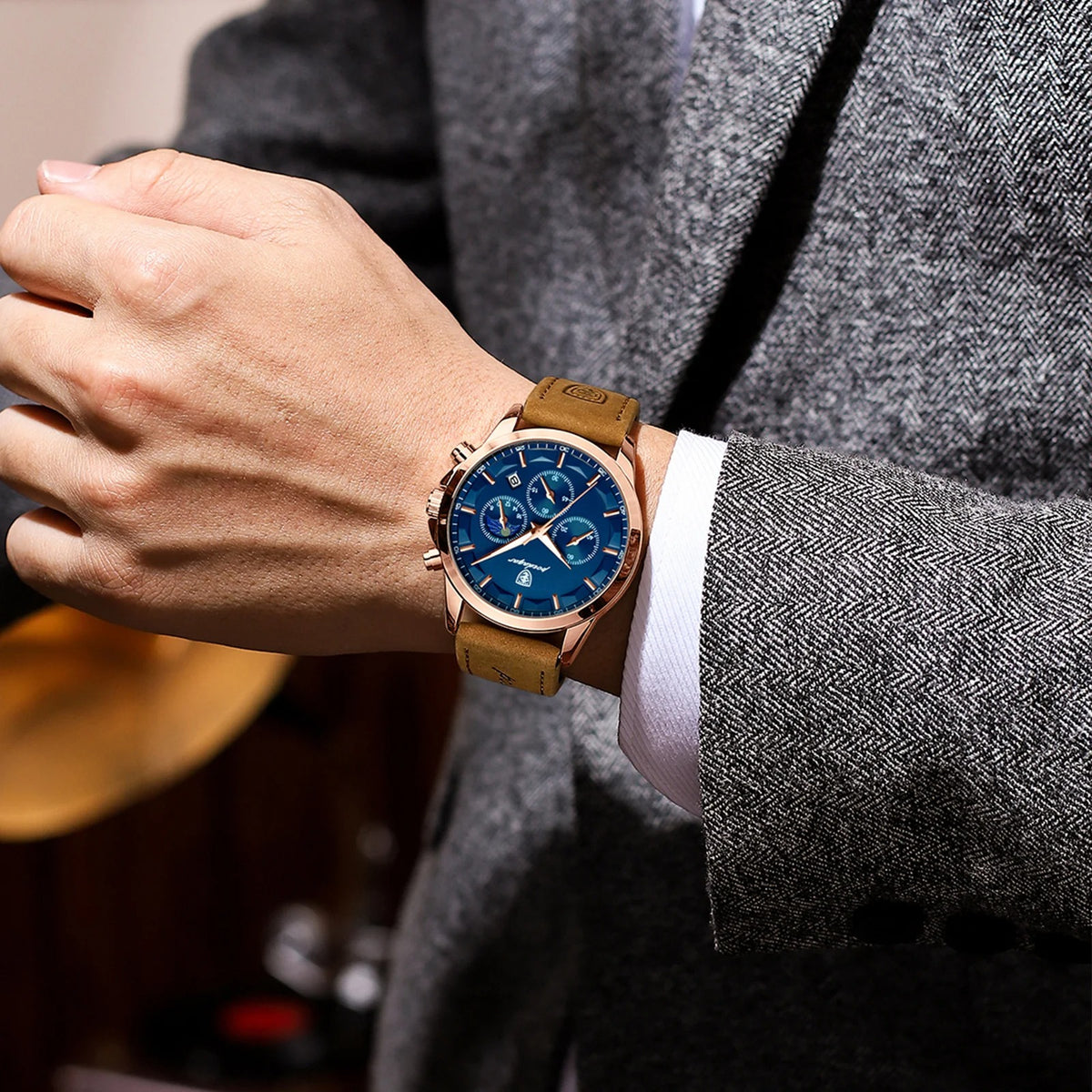 Montre chronographe étanche pour hommes