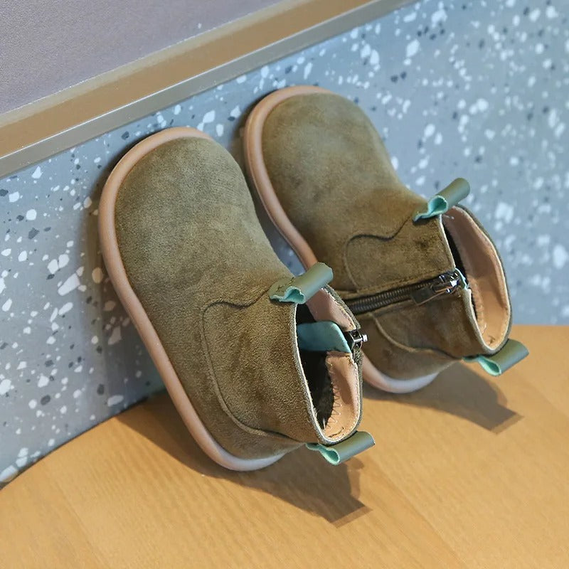 Bottes antidérapantes en daim pour enfants