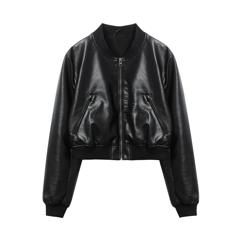 Veste de moto zippée pour femmes