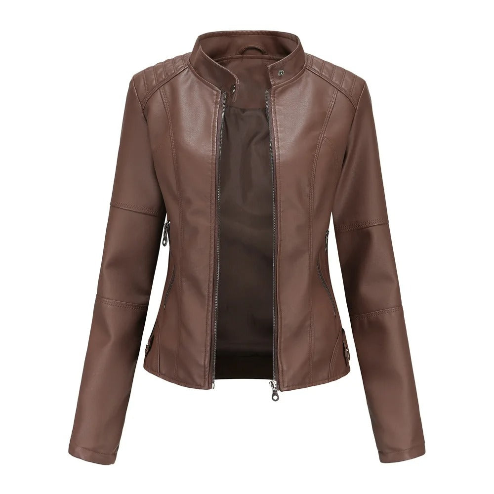 Veste de motard en cuir pour femmes