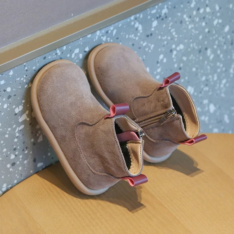 Bottes antidérapantes en daim pour enfants