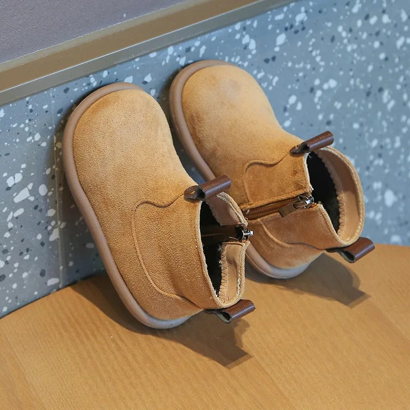 Bottes antidérapantes en daim pour enfants