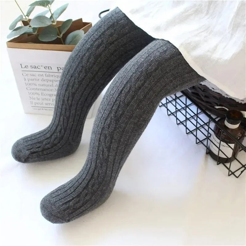 Collants en maille torsadée pour fille