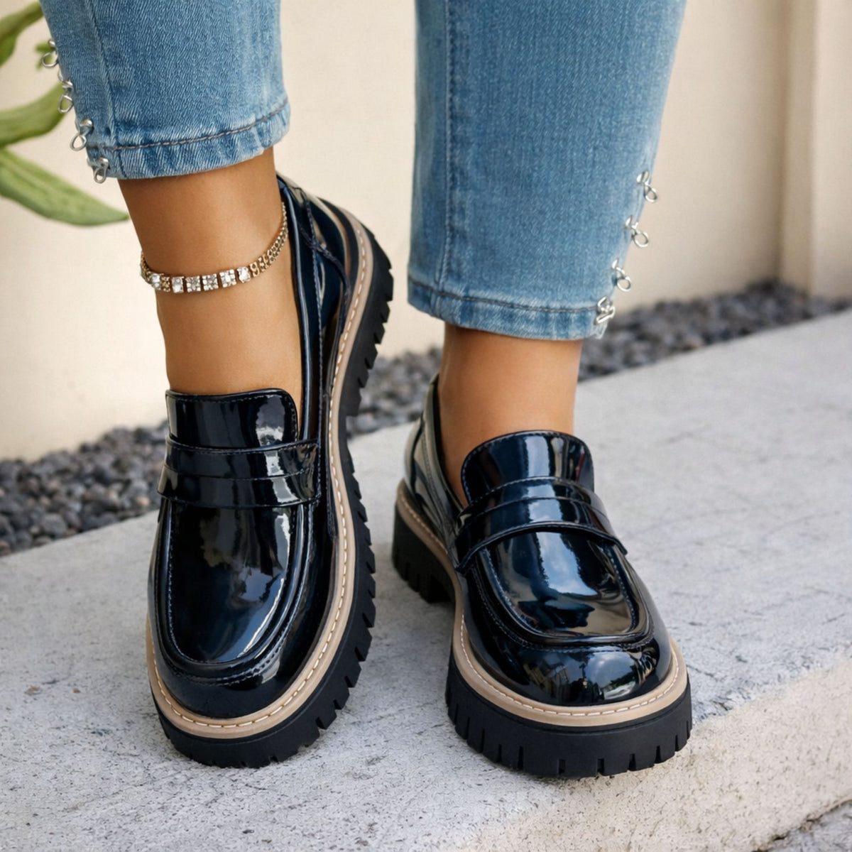 Mocassins Femmes à Plateforme Moderne