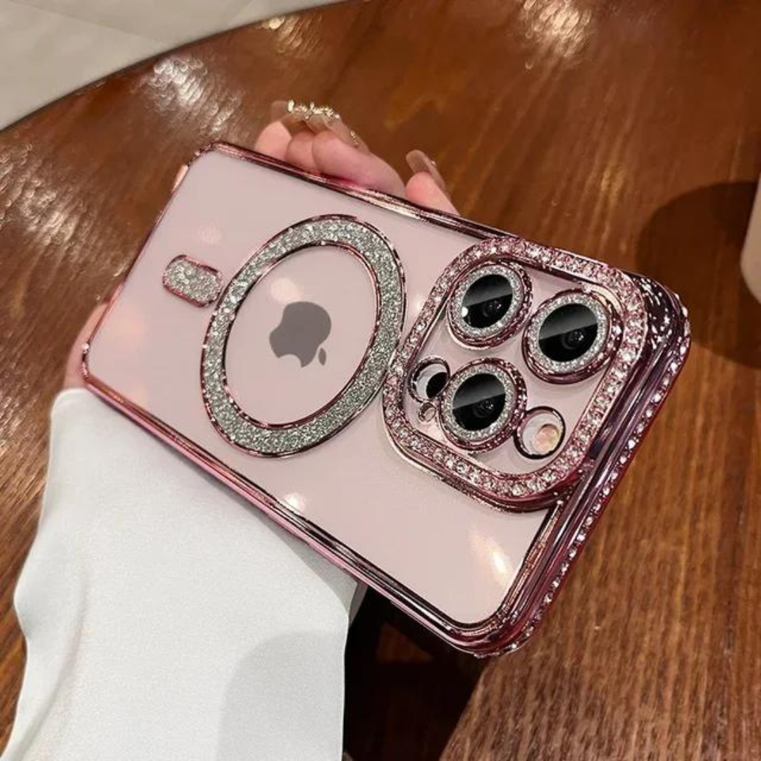 Étui de téléphone à diamants scintillants