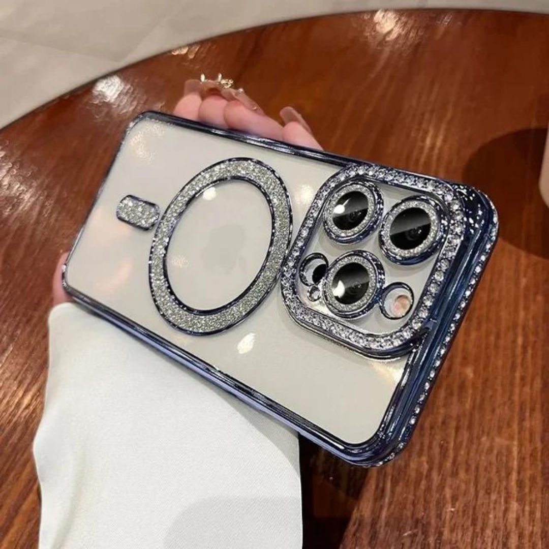 Étui de téléphone à diamants scintillants