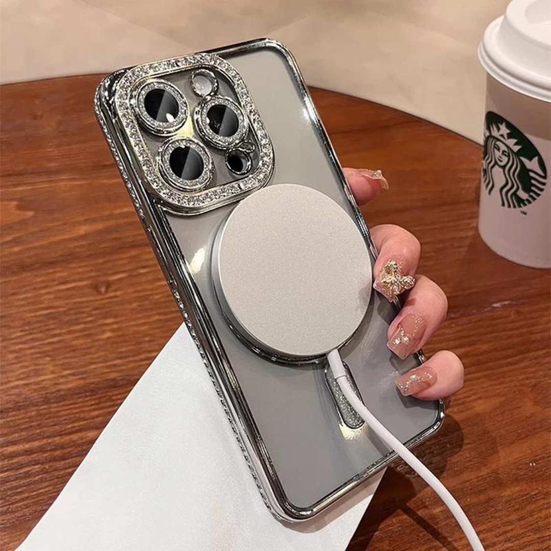 Étui de téléphone à diamants scintillants