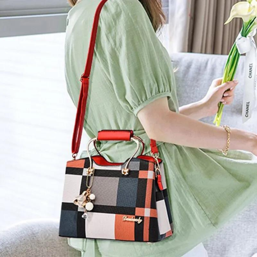 Sac à bandoulière à motif plaqué pour femme
