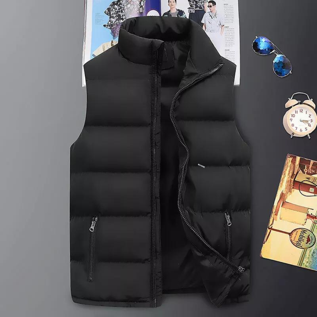 Veste polaire matelassée sans manches pour hommes