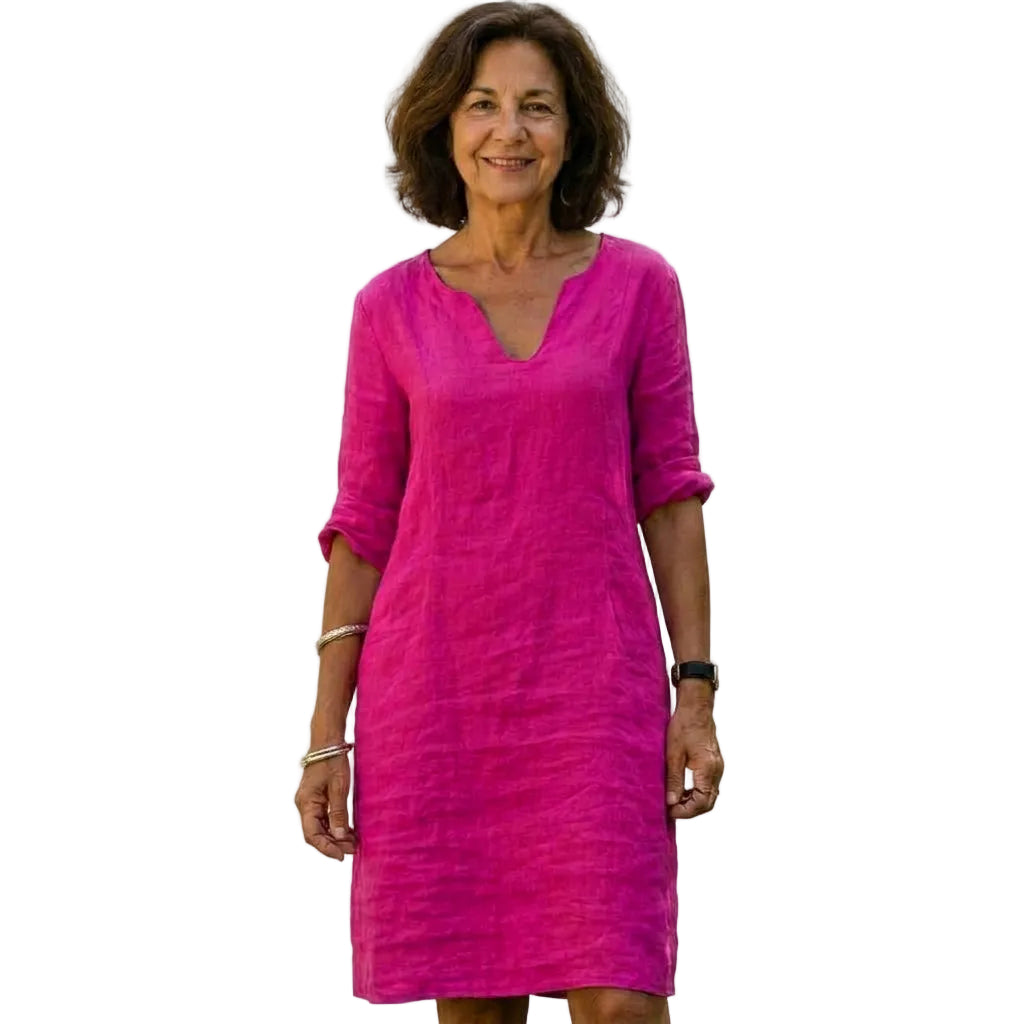 Robe Femme Décontractée Col en V Fluide