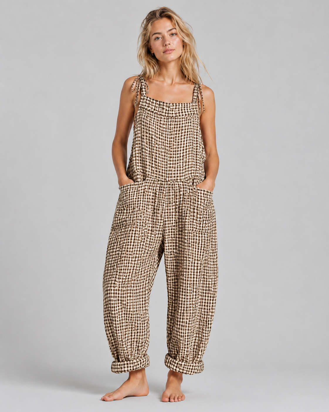 Salopette Femme Décontractée en Tissu Luxueux