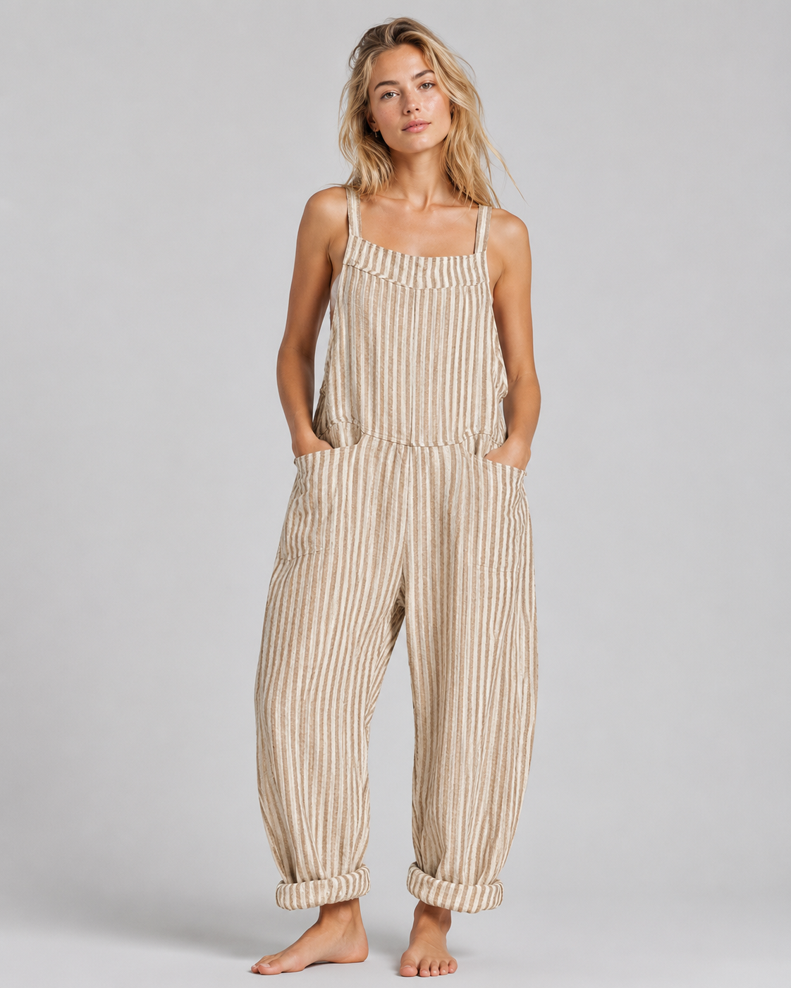 Salopette Femme Décontractée en Tissu Luxueux