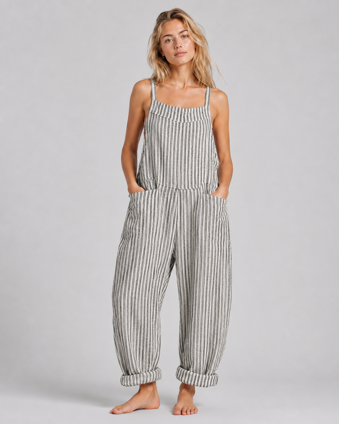 Salopette Femme Décontractée en Tissu Luxueux
