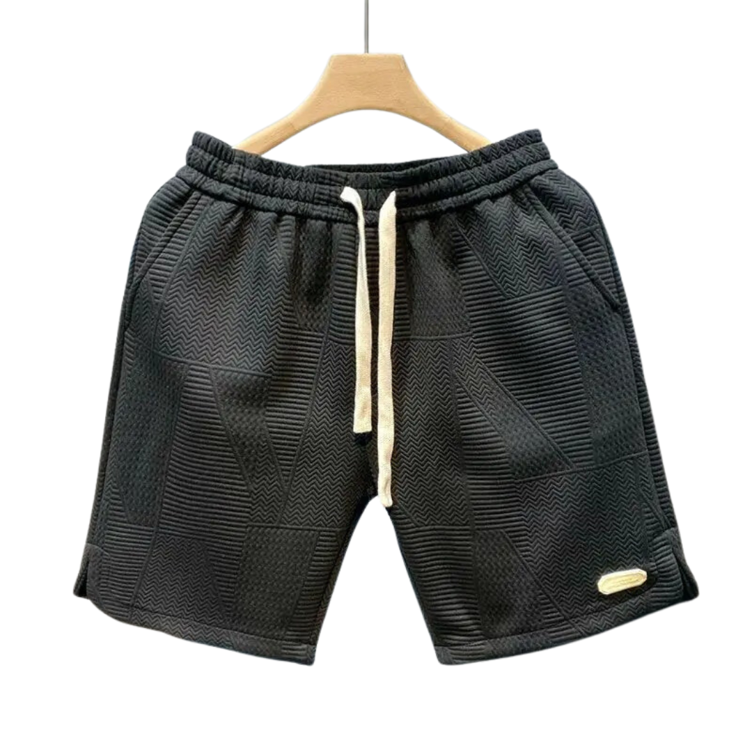 Short à cordon de serrage à motif ondulé pour hommes