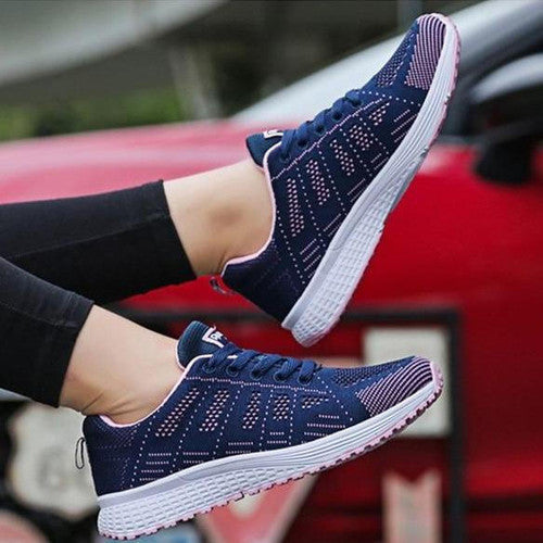 Chaussures plates en maille respirante pour femmes