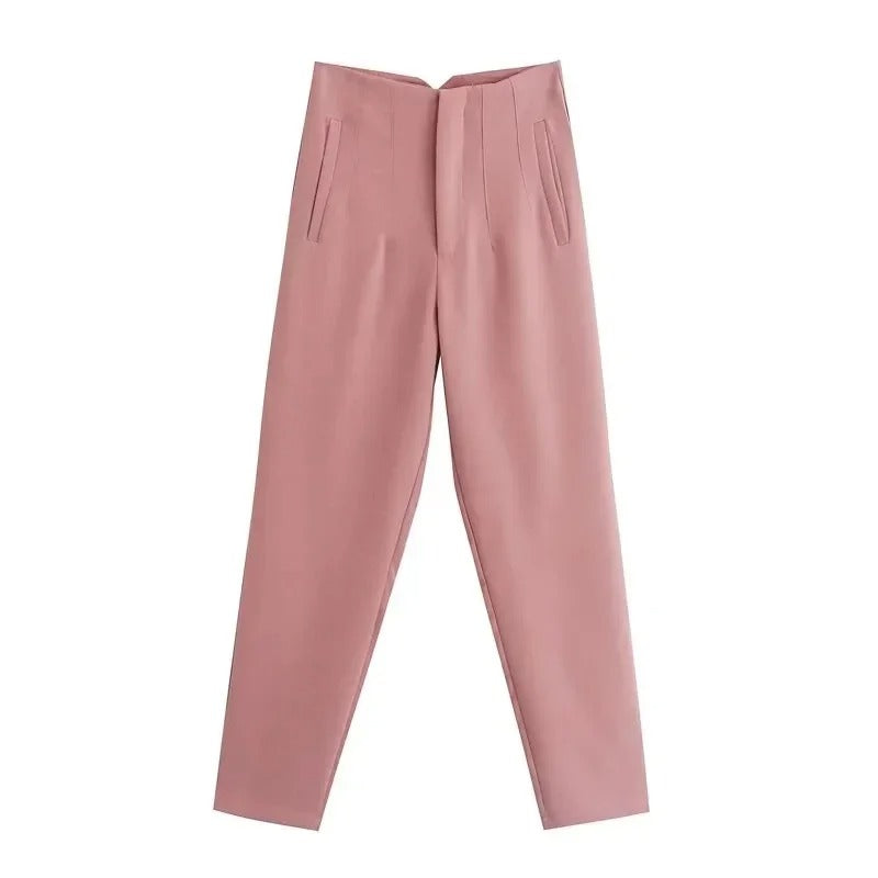 Pantalon taille haute pour femmes