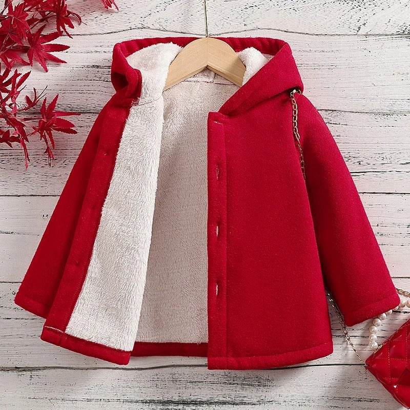 Manteau en polaire épaissi à capuche pour enfants