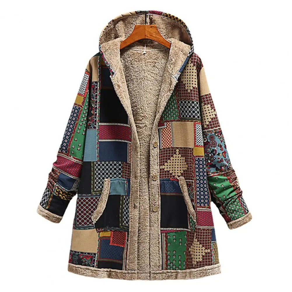 Veste longue à capuche Vintage pour femmes