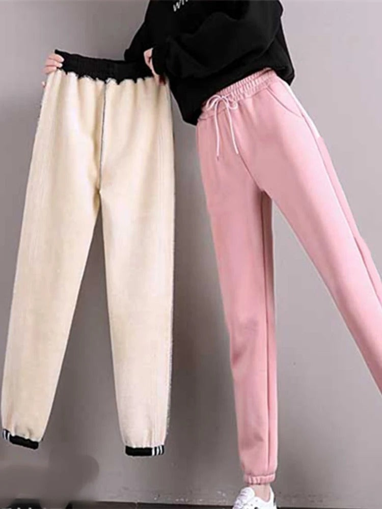 Pantalon épais doublé en polaire pour femmes