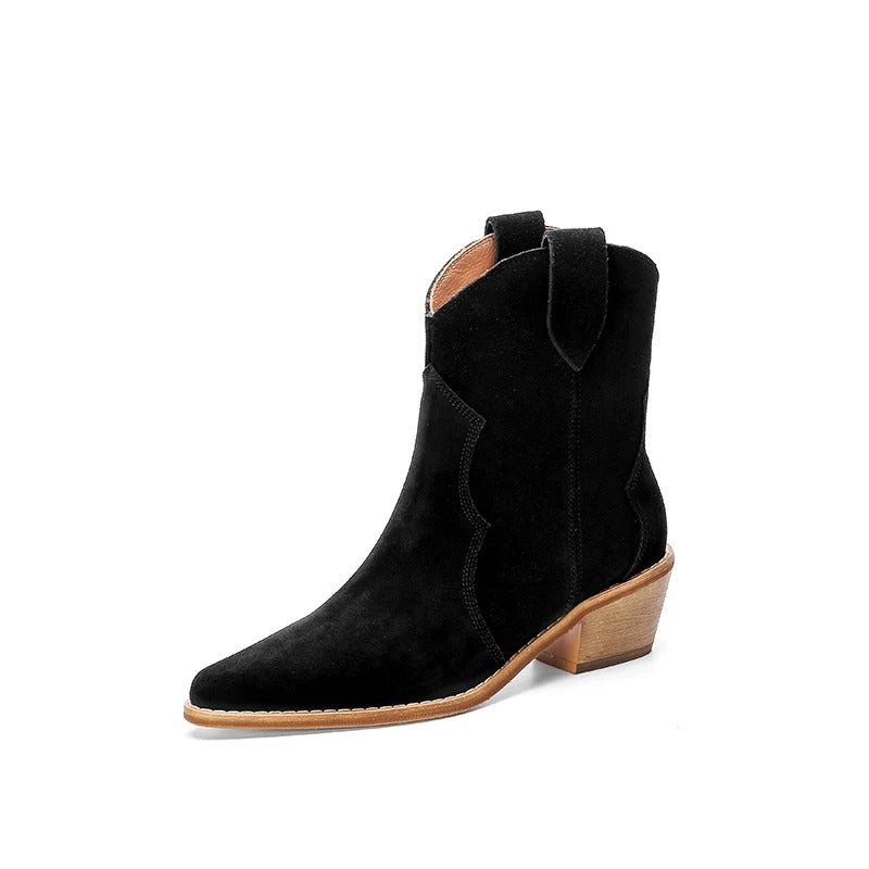Bottines à talon compensé et à bout pointu