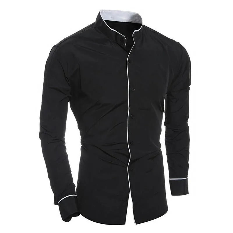Chemisier slim à manches longues pour hommes