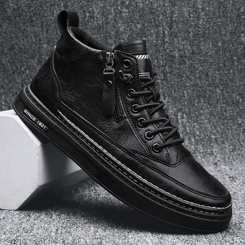 Bottes hautes en cuir pour hommes