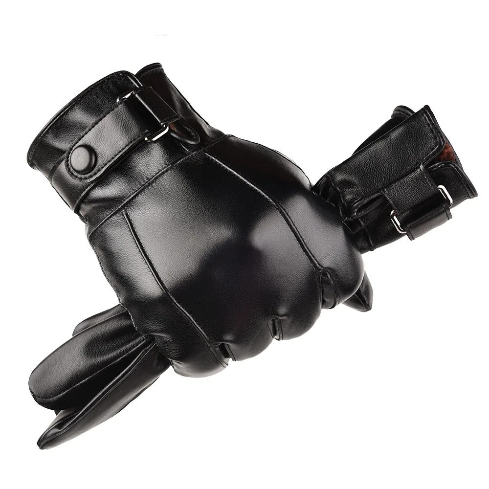 Gants d'hiver en cuir pour hommes