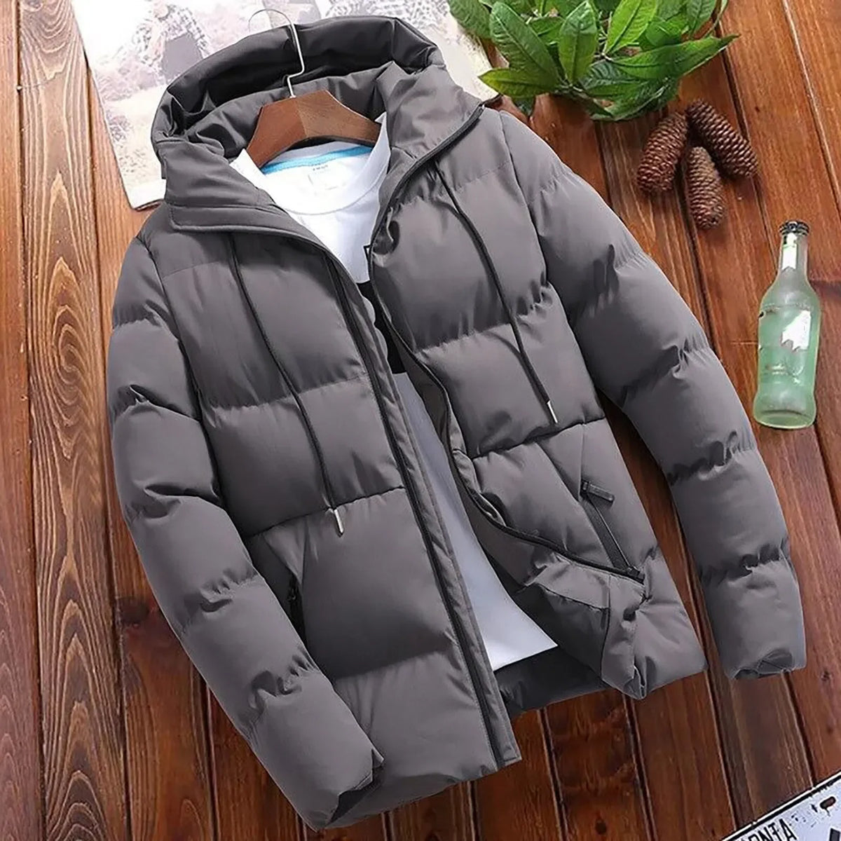 Veste chaude à capuche pour hommes