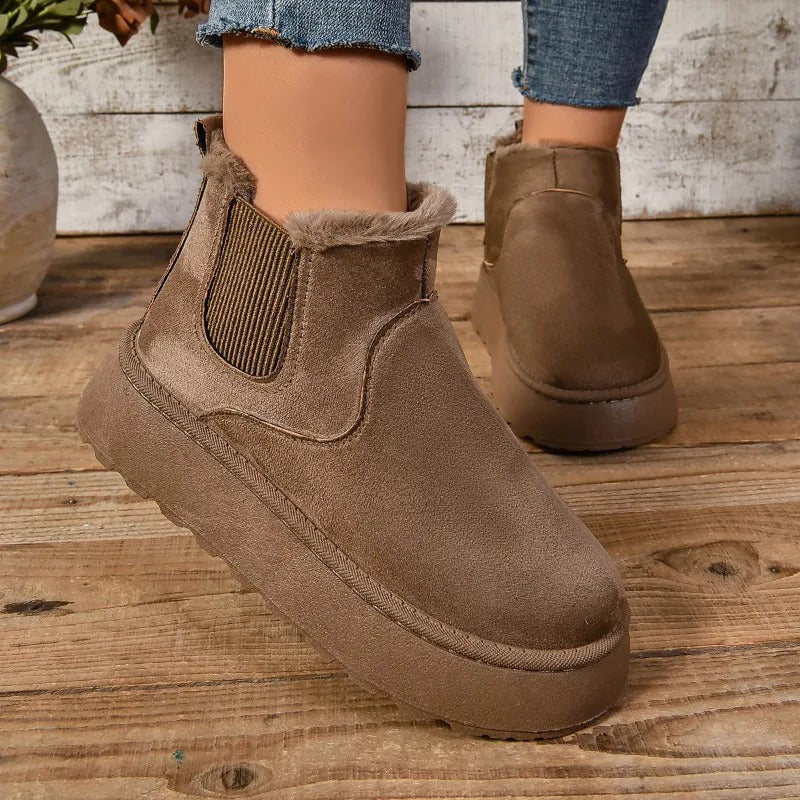 Bottines en peluche en fourrure pour femmes