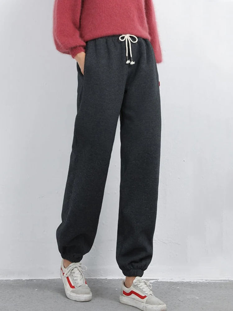Pantalon épais doublé en polaire pour femmes