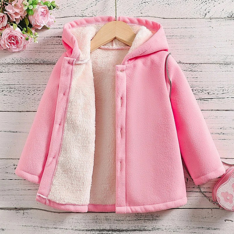 Manteau en polaire épaissi à capuche pour enfants