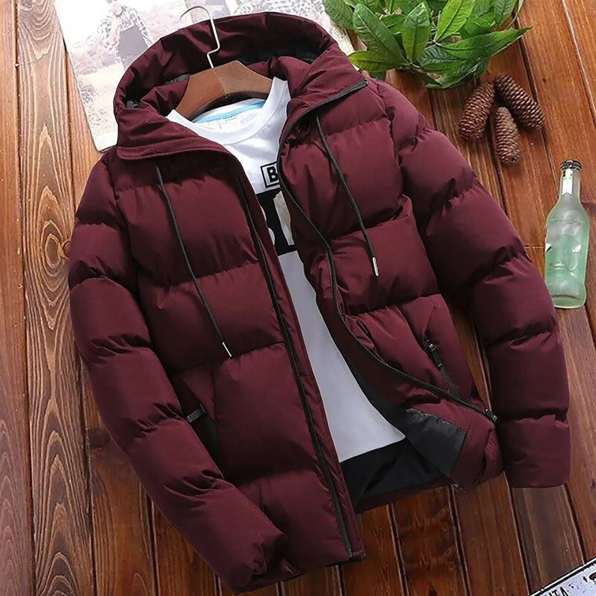 Veste chaude à capuche pour hommes