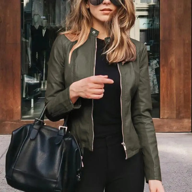 Veste en cuir pour femme
