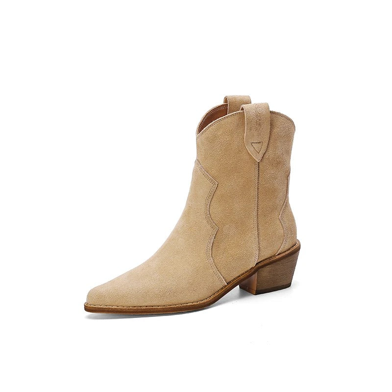 Bottines à talon compensé et à bout pointu