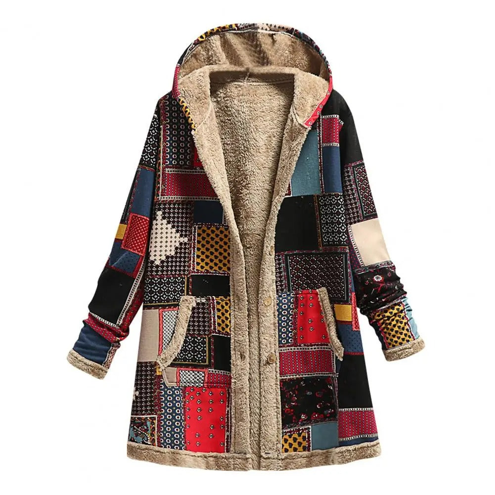 Veste longue à capuche Vintage pour femmes