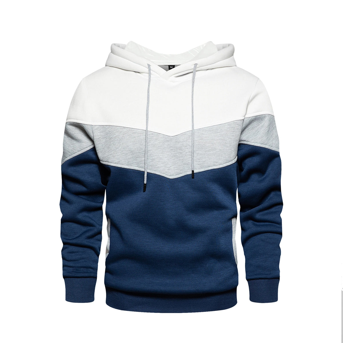 Sweat à capuche en polaire patchwork pour hommes
