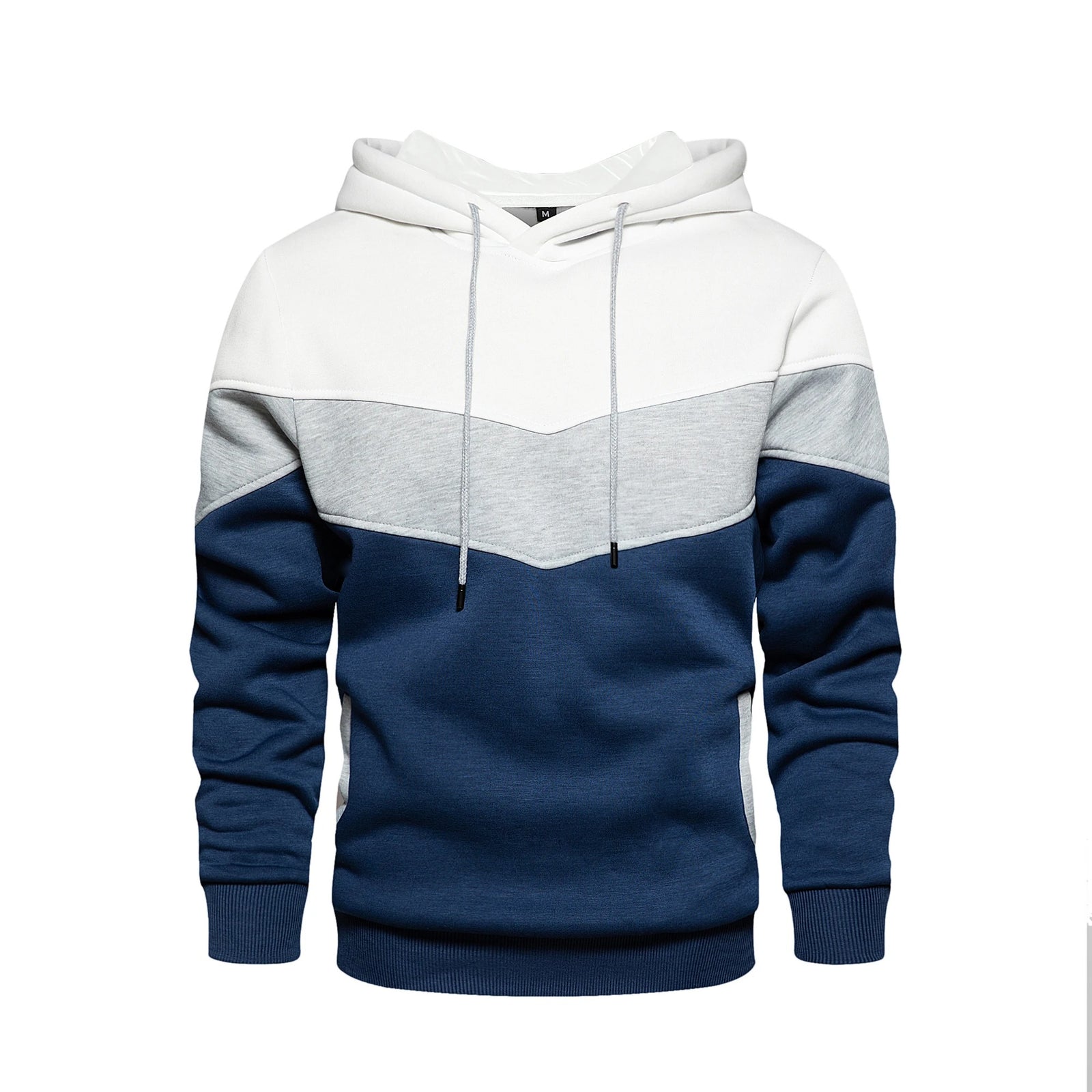Sweat à capuche en polaire patchwork pour hommes
