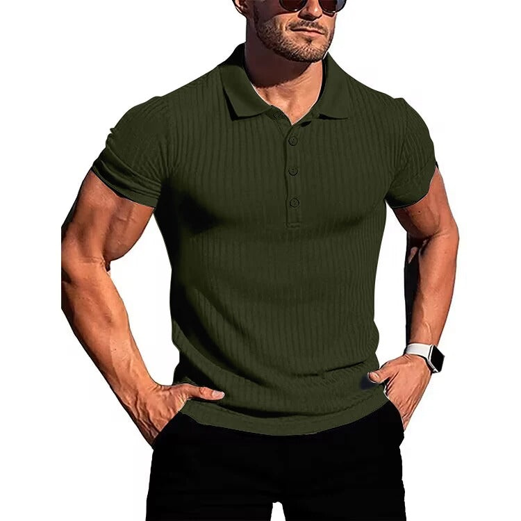Polo en maille étroite pour hommes