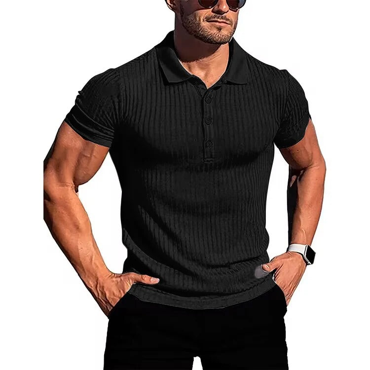 Polo en maille étroite pour hommes