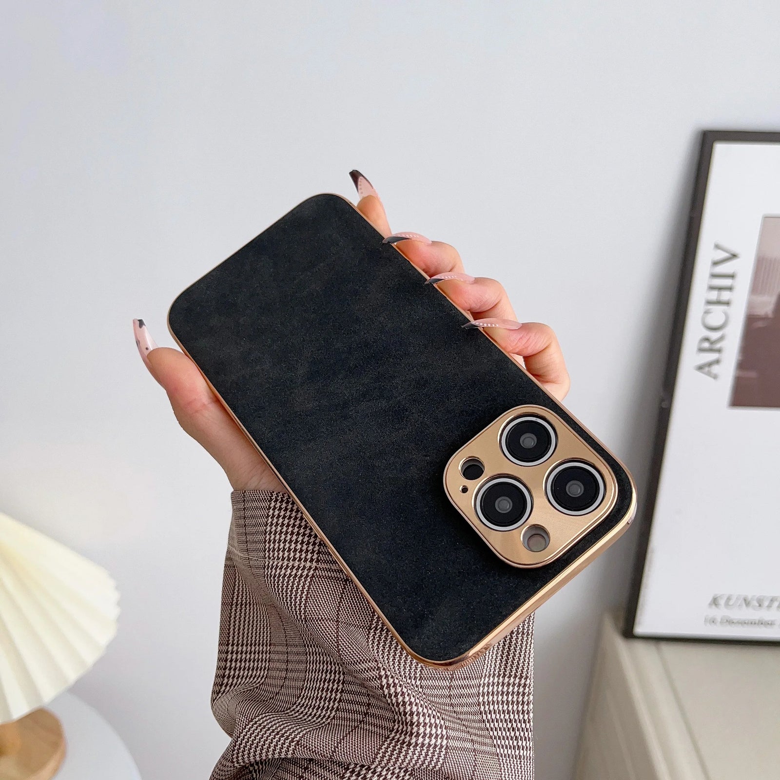 Étui de téléphone en cuir pour iPhone