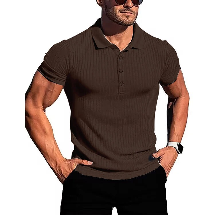 Polo en maille étroite pour hommes