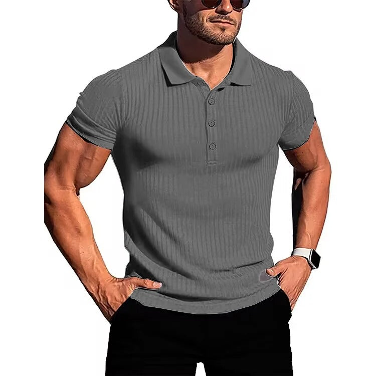 Polo en maille étroite pour hommes