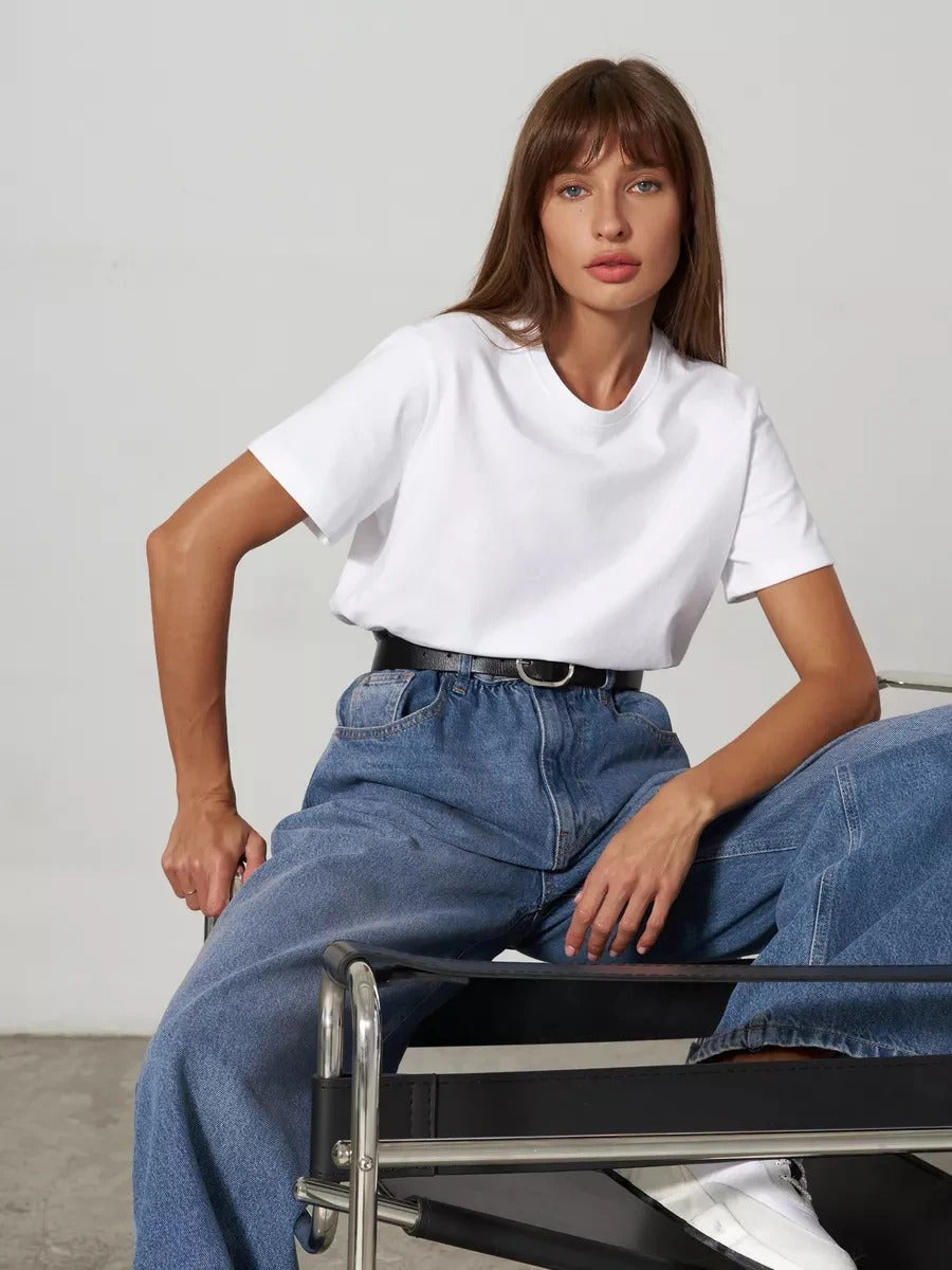 T-shirt basique en coton pour femmes