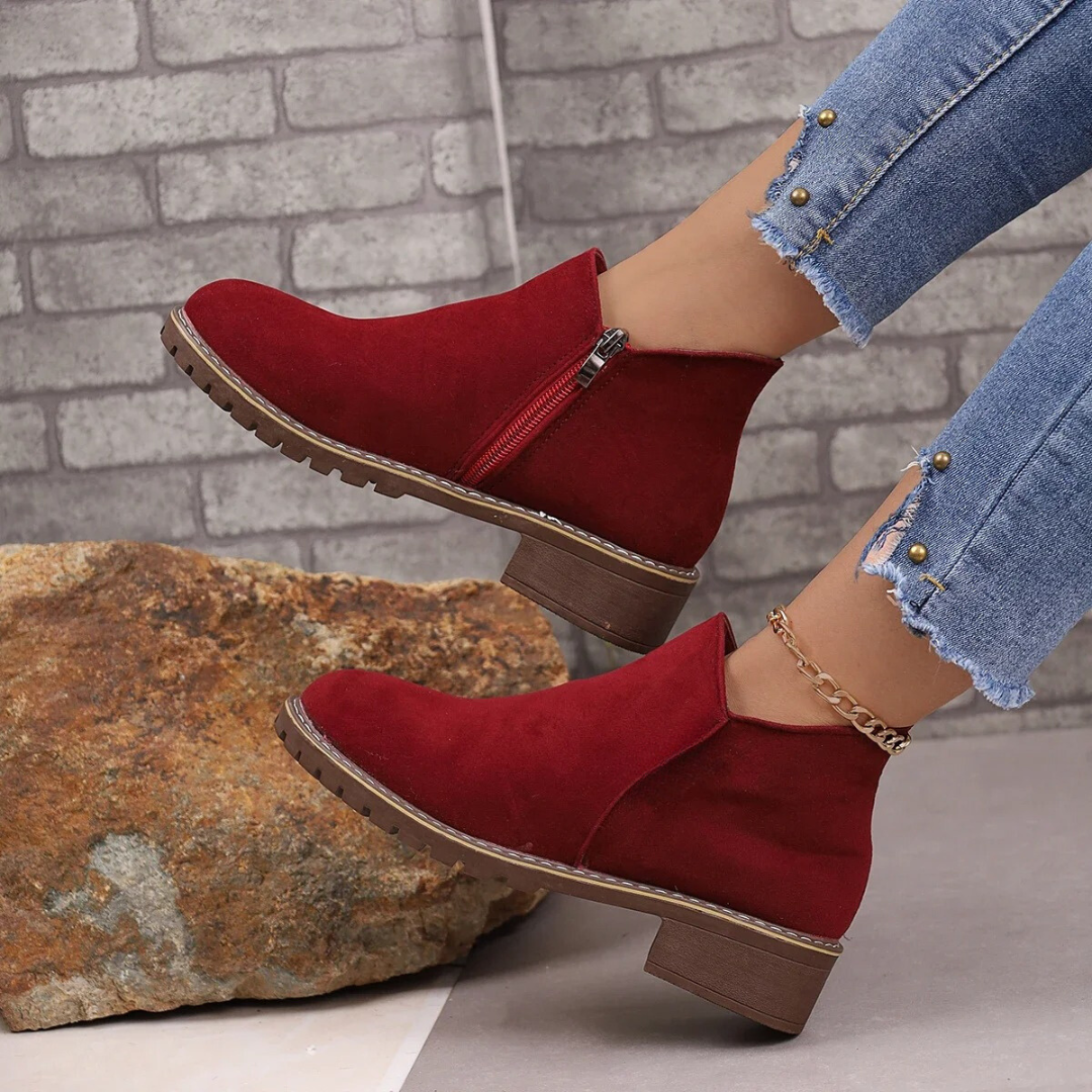 Bottines en daim et cuir pour femmes