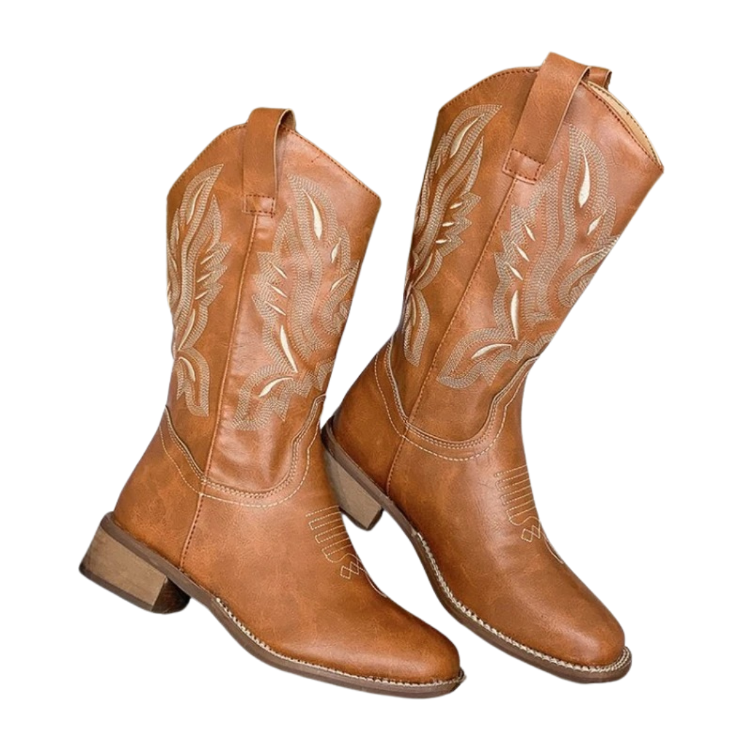 Bottes de cow-boy à broderie vintage pour femmes