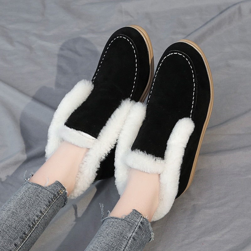 Bottines en daim et cuir