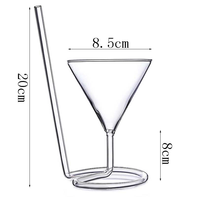 Verre à cocktail à paille en spirale