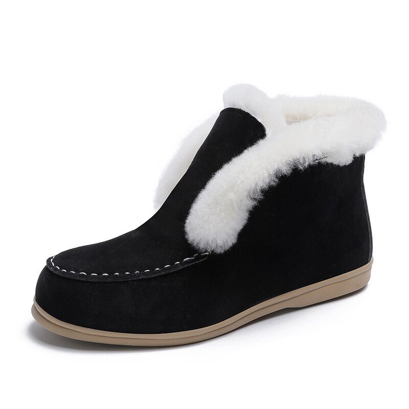 Bottines en daim et cuir