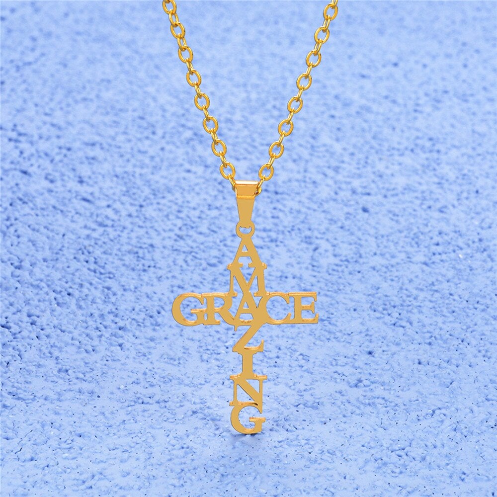 Collier Croix Amazing Grace