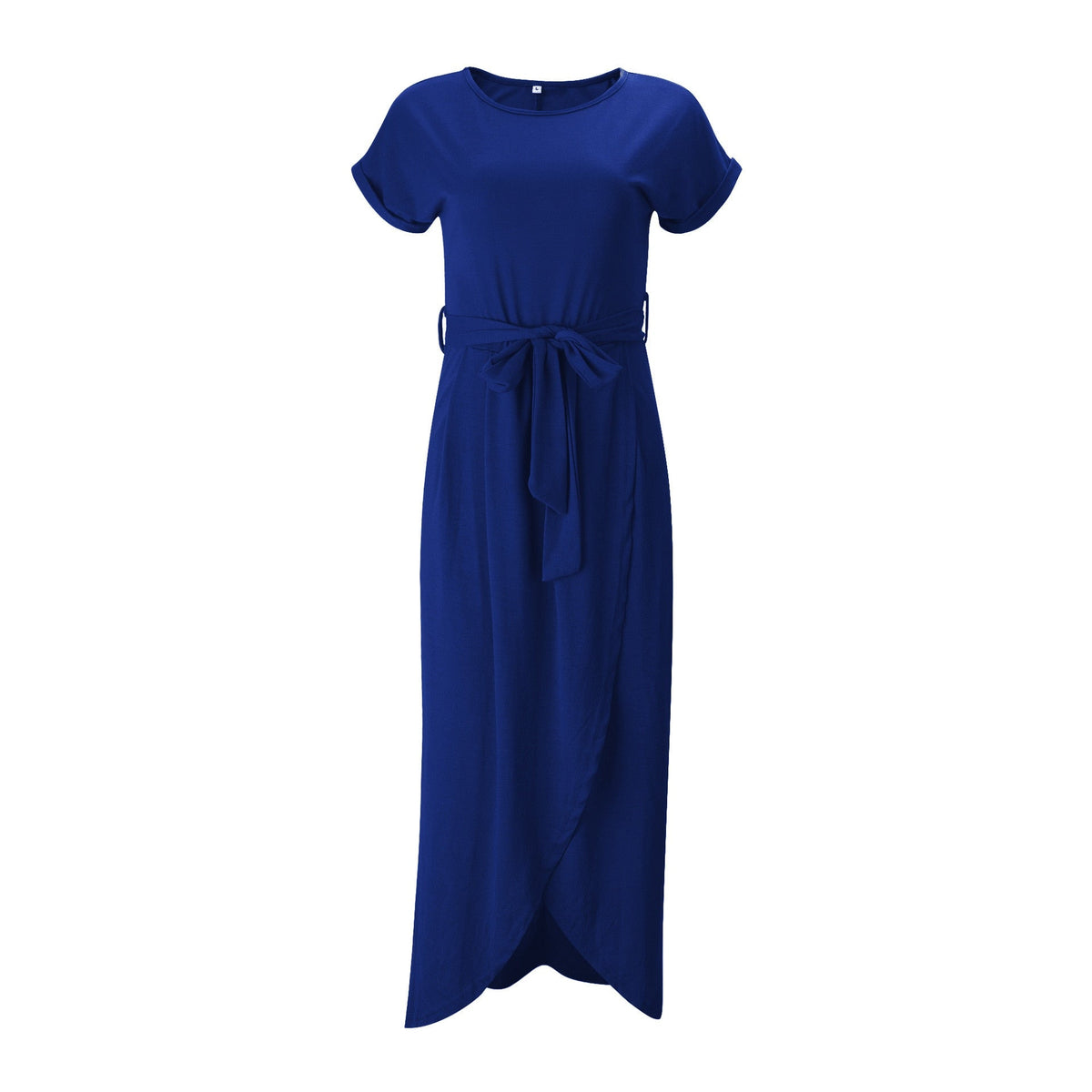 Robe Maxi à manches courtes et à col rond
